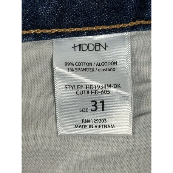 Hidden Zoey Mom Fit Crop Distressed Jeans in Med Wash - Sz 31 - NWT - Picture 5 of 6